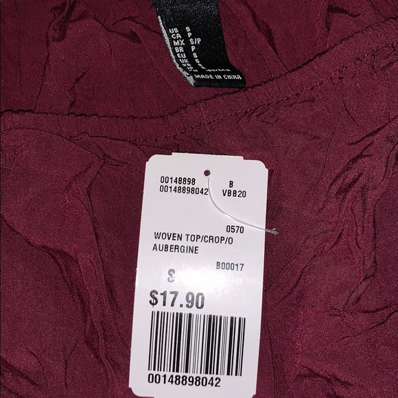 Forever 21 Burgundy Off the Shoulder Long Sleeve - Picture 3 of 3